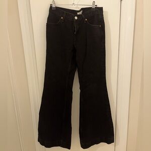 RE/DONE mid-rise black wide-leg flares